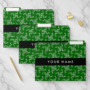 Christmas Garland, Green, Your name, Personalize File Folder