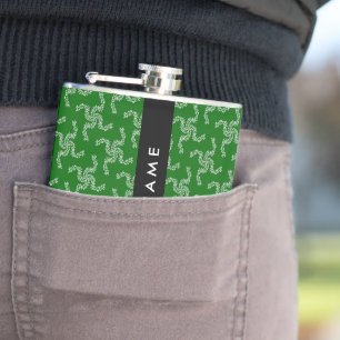 Christmas Garland, Green, Your name, Personalize Flask
