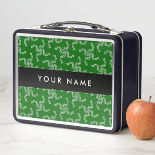 Christmas Garland, Green, Your name, Personalize Metal Lunch Box