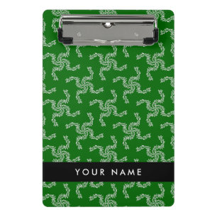 Christmas Garland, Green, Your name, Personalize Mini Clipboard