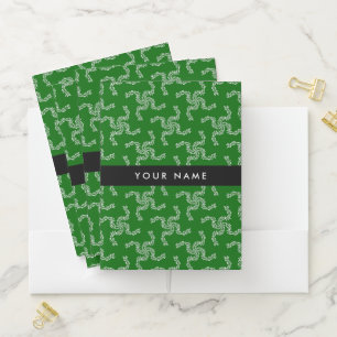Christmas Garland, Green, Your name, Personalize Pocket Folder