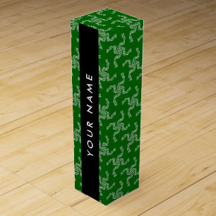 Christmas Garland, Green, Your name, Personalize Wine Box