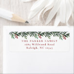 Christmas Garland Greenery Holiday Return Address Label<br><div class="desc">A festive,  red,  green and white Christmas return address sticker featuring watercolor garland with greenery,  leaves and berries.</div>