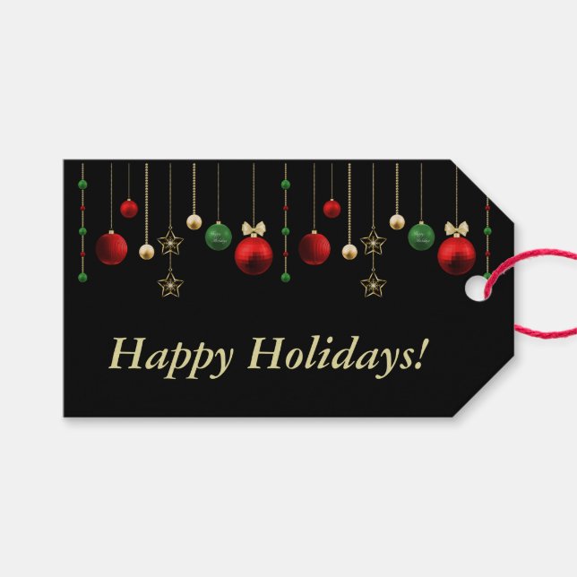 Christmas Garland Holiday Gift Tags (Front (Horizontal))