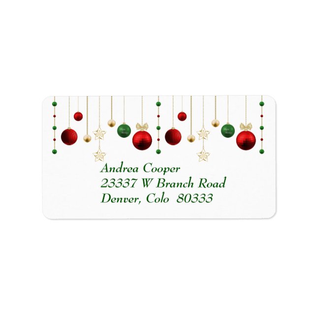 Christmas Garland on White Label (Front)