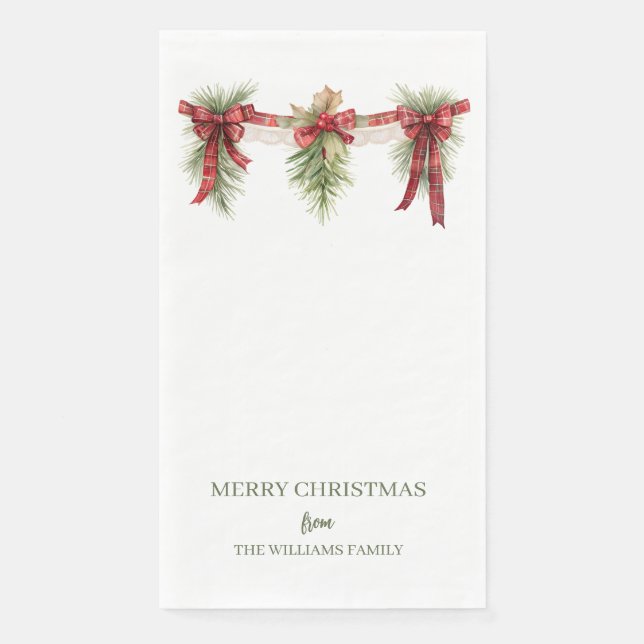 Christmas Garland Paper Guest Towels (Front)