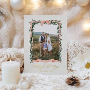 Christmas Garland Photo Foil Holiday Card