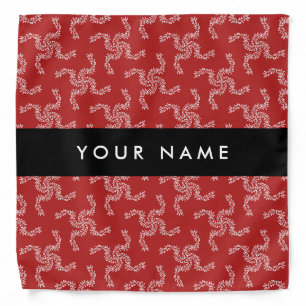 Christmas Garland, Red, Your name, Personalize Bandana