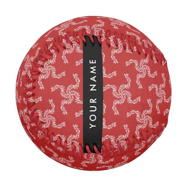 Christmas Garland, Red, Your name, Personalize Baseball (Front Left)