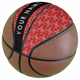 Christmas Garland, Red, Your name, Personalize Basketball