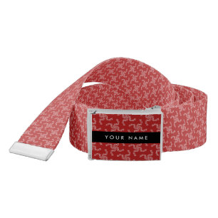 Christmas Garland, Red, Your name, Personalize Belt