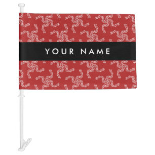 Christmas Garland, Red, Your name, Personalize Car Flag
