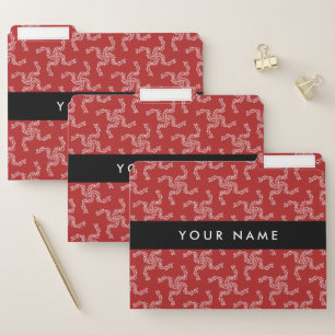 Christmas Garland, Red, Your name, Personalize File Folder