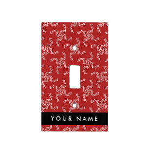 Christmas Garland, Red, Your name, Personalize Light Switch Cover