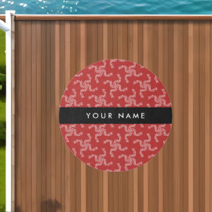 Christmas Garland, Red, Your name, Personalize Outdoor Rug