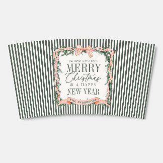 Christmas Garland Ribbon Frame Coffee Cup Sleeve