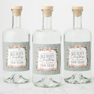 Christmas Garland Ribbon Frame Liquor Bottle Label