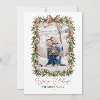 Christmas Garland Ribbon Holiday Card