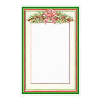 Christmas Border Stationery, Custom Christmas Border Stationary