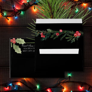 Christmas Garland with Holly Christmas A7 Envelope