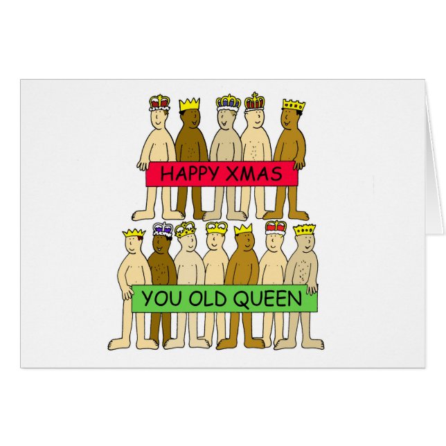 Christmas Gay Queens Humor Cards (Front Horizontal)
