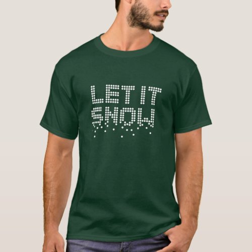 Christmas Geek Pixel Art Let It Snow T_Shirt