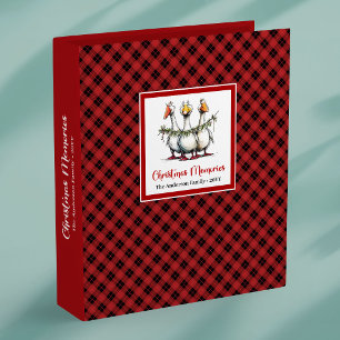 Christmas Geese Humor Playful Memory Album Book 3 Ring Binder
