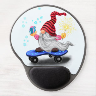Christmas Gel Mouse Pad Gift Happy Skater Gnome