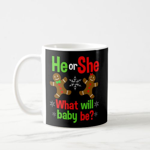 Christmas Gender Reveal Gingerbread Cookie He Or S Coffee Mug