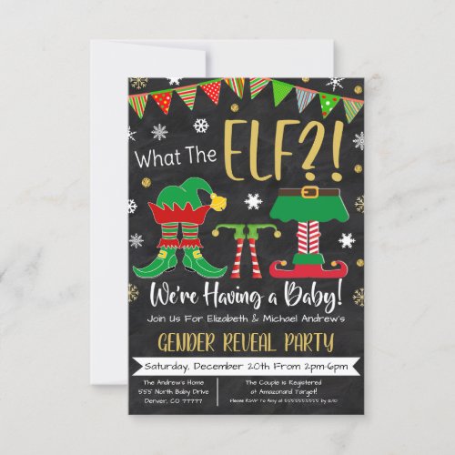Christmas Gender Reveal Party Invitation