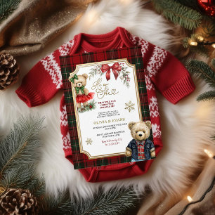 Christmas Gender Reveal Party Invitation   He or S