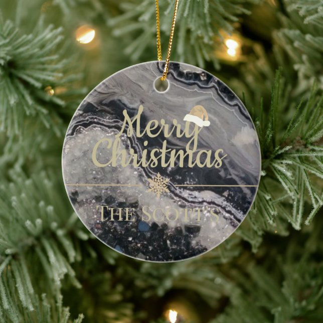 christmas geode ceramic ornament (Tree)