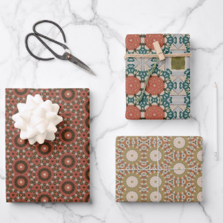 Christmas Geometric Design Wrapping Paper Sheets