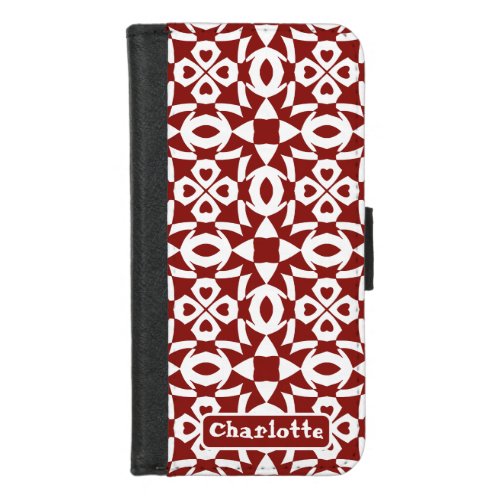 Christmas Geometric Mandala Pattern Name iPhone 87 Wallet Case