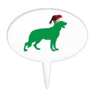 Christmas German Shepherd Cake Topper