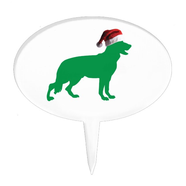 Christmas German Shepherd Cake Topper (Front)