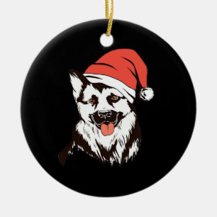 Christmas German Shepherd Classic T-Shirt Ceramic Ornament