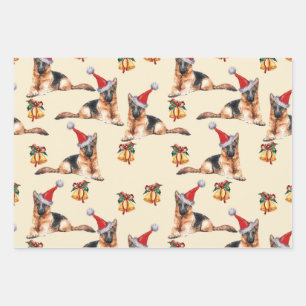 Christmas German Shepherd Dog Gift, Dog Owner Gift Wrapping Paper Sheets