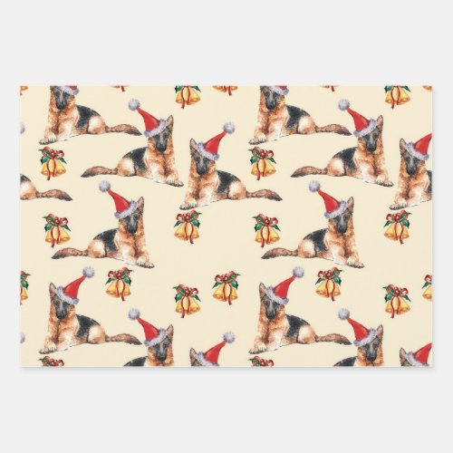 Christmas German Shepherd Dog Gift Dog Owner Gift Wrapping Paper Sheets