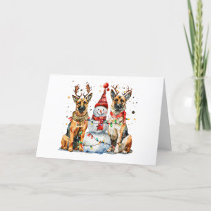 Christmas German Shepherd Dogs Holiday Card