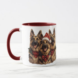 Christmas German Shepherd Dogs Mug