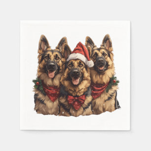 Christmas German Shepherd Dogs Napkins