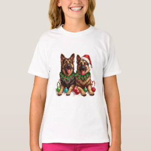 Christmas German Shepherd Dogs T-Shirt