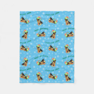Christmas German Shepherd Fleece Blanket