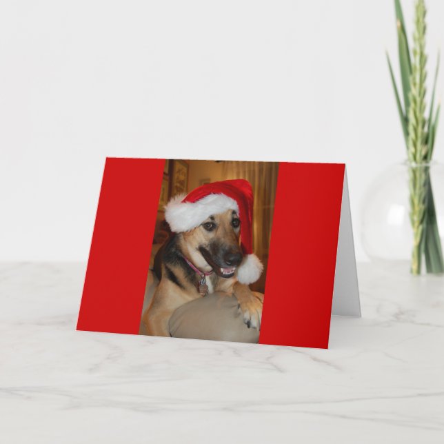 Christmas German Shepherd Holiday Card (Front)