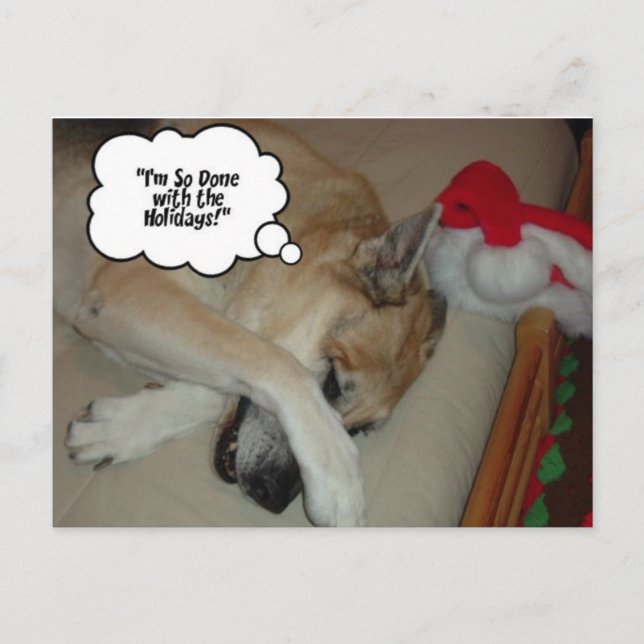 Christmas German Shepherd Holiday Postcard (Front)