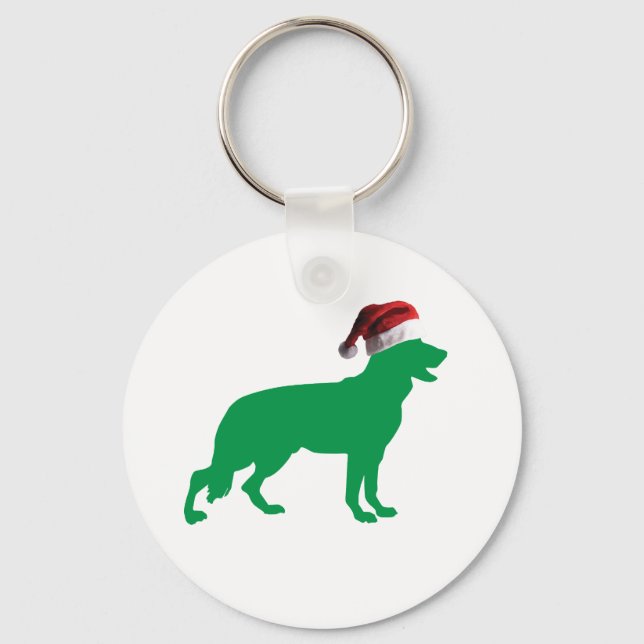 Christmas German Shepherd Keychain (Front)