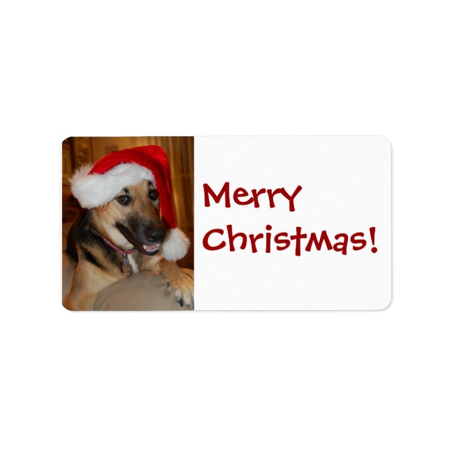 Christmas German Shepherd Label (Front)