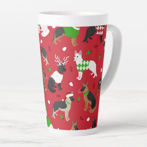 Christmas German Shepherd Latte Mug