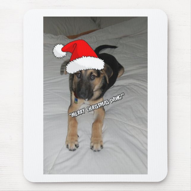 Christmas German Shepherd Mouse Pad (Front)